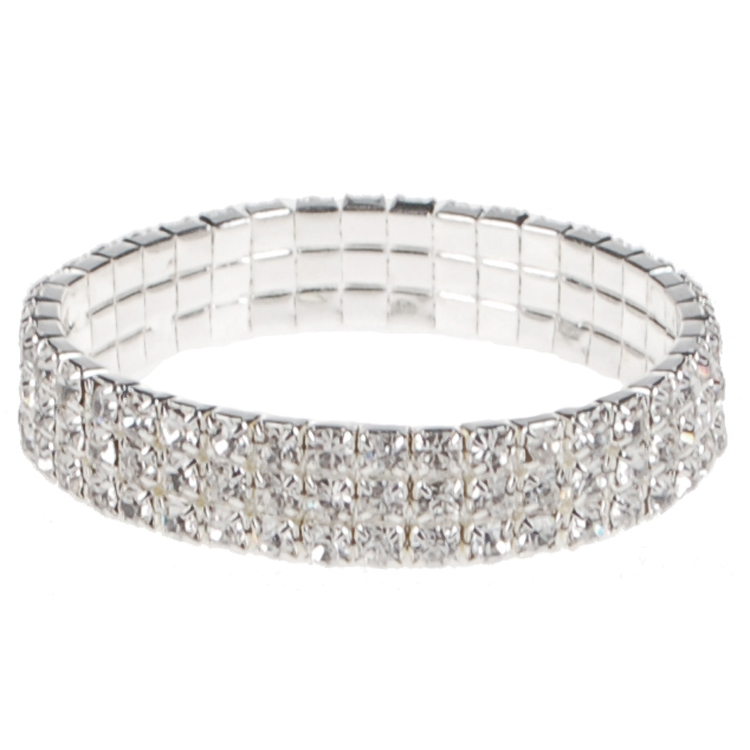 Dames armband zilver met strass steentjes