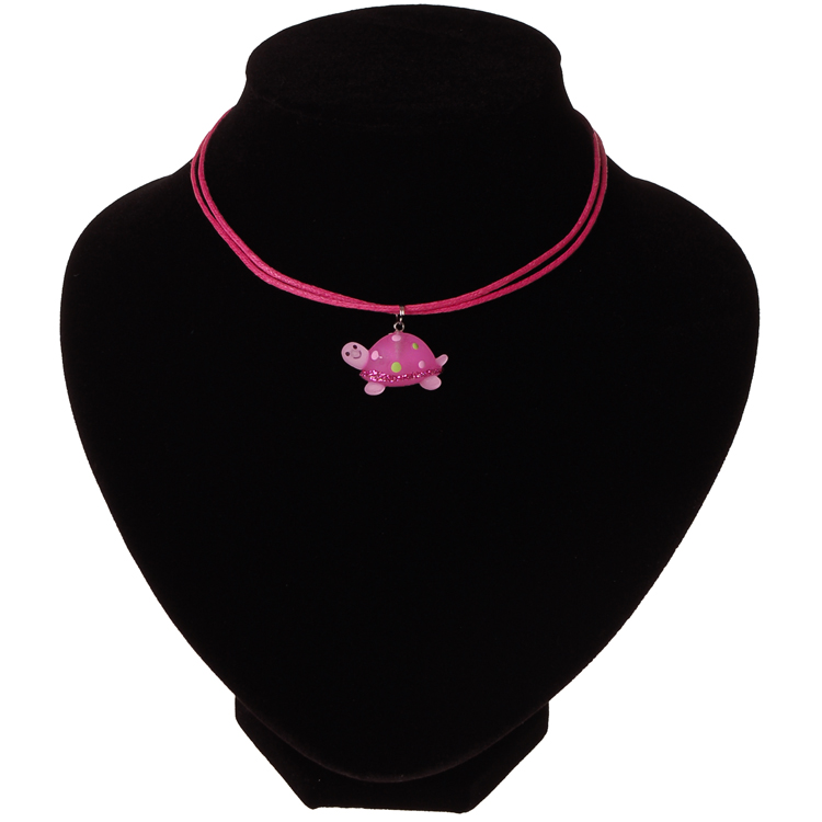 Kinderketting fuchsia met schildpad