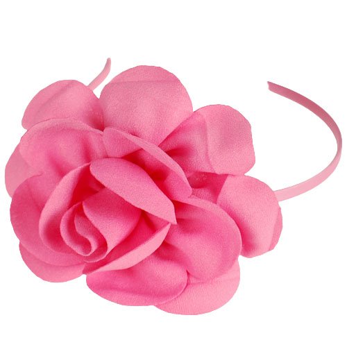 Diadeem bloem roze - bloem 12 cm