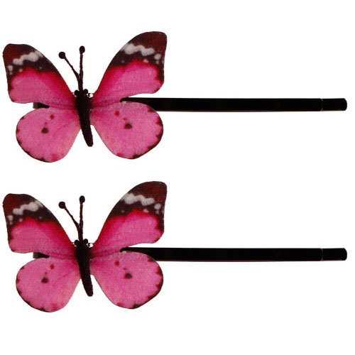 Schuifspeldjes vlindertje roze - 4 cm