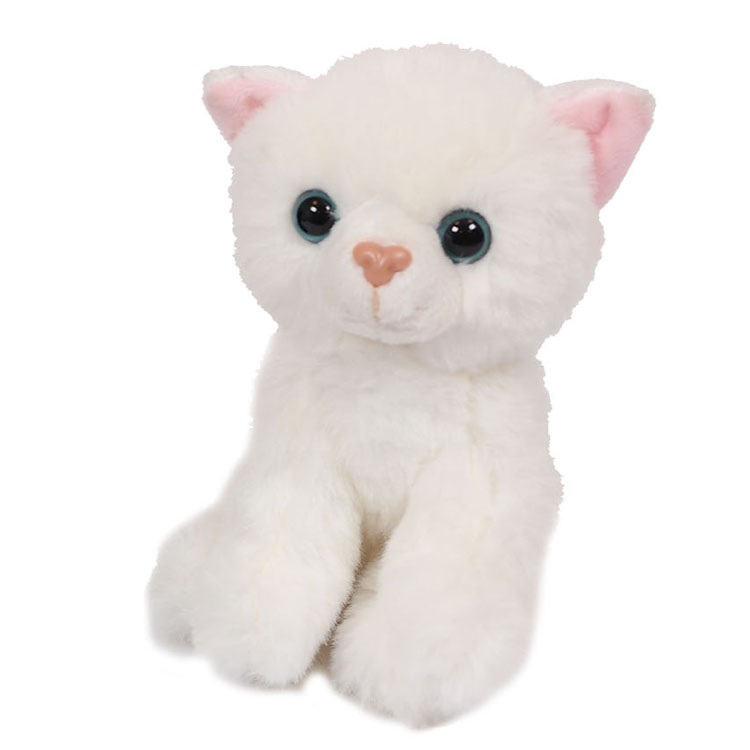 Knuffel Kat Wit Effen - 14 cm