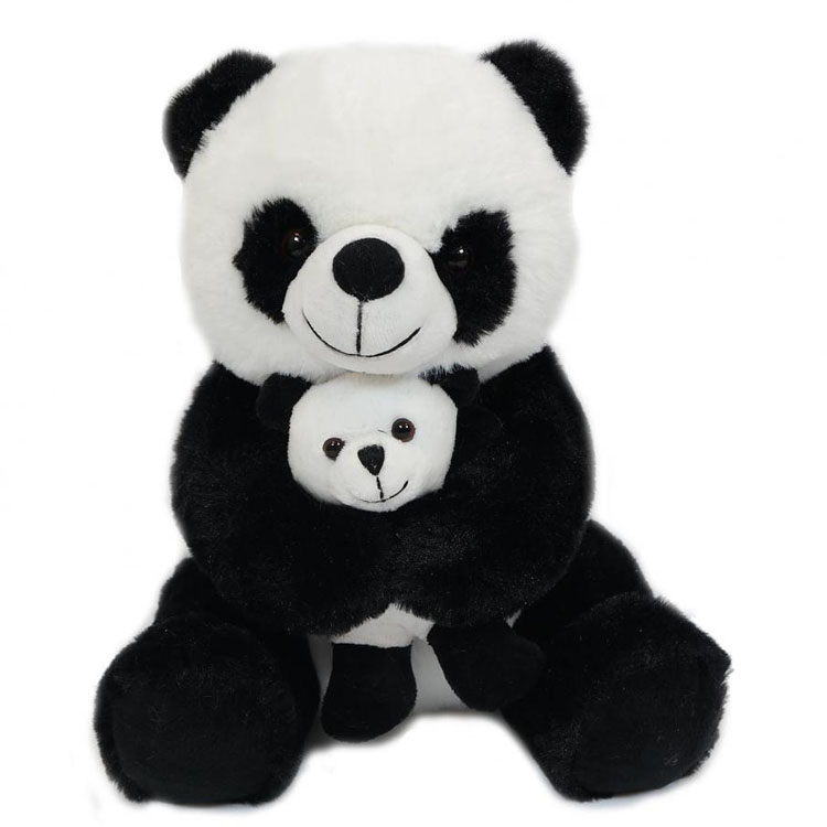 Panda met baby 22 cm