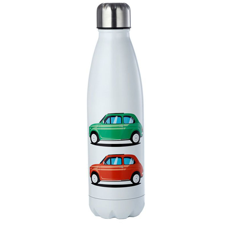 Thermosfles Fiat 500 Retro Heet & Koud RVS - Wit - 500ml