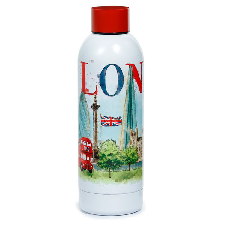 Thermosfles Londen Tour Heet & Koud RVS - Wit - 530ml