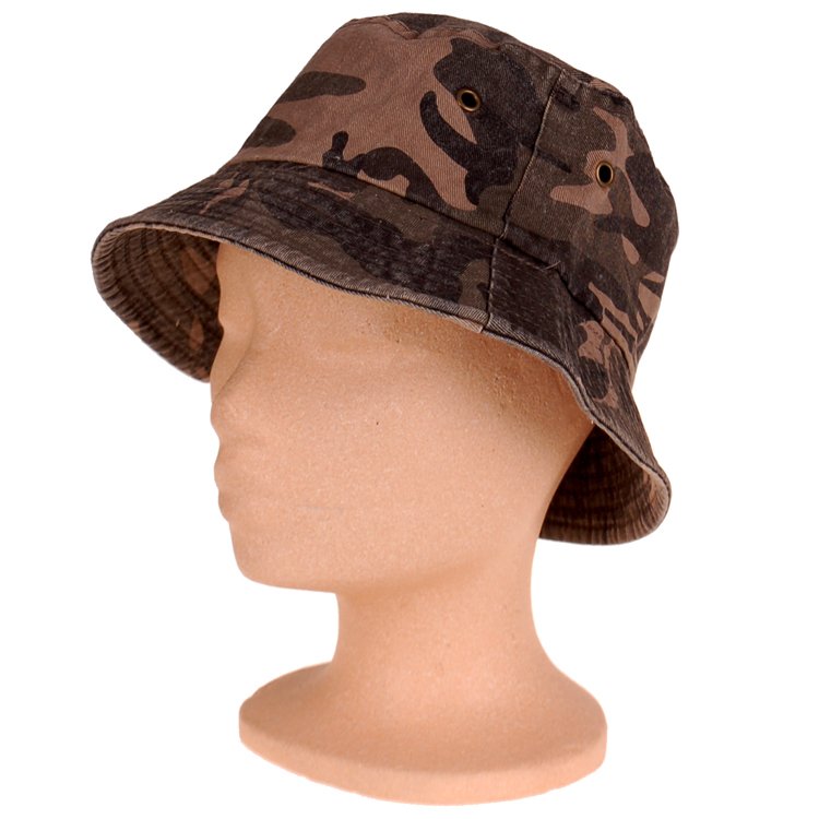 Junglehoed-Vissershoed Vintagelook Streetcamouflage Donker-59cm