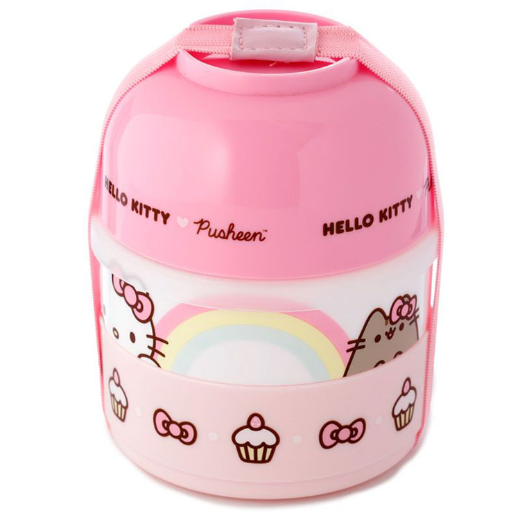 Hello Kitty & Pusheen de Kat - Gestapelde Ronde Bento box Lunchtrommel