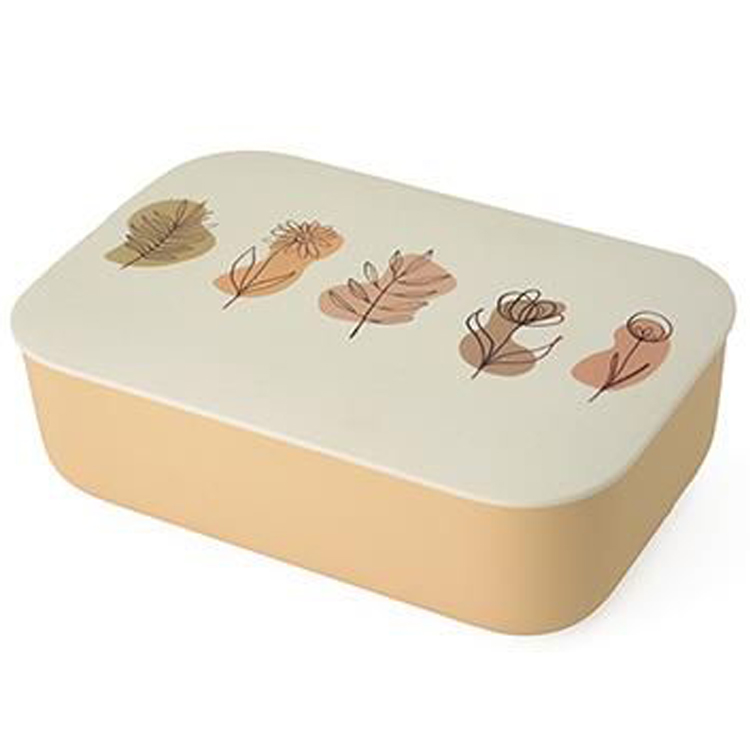 BioLoco Lunchbox PLA - Bloemen Lijntekening- Inclusief Splitter - 18,7x12,7x6,5cm