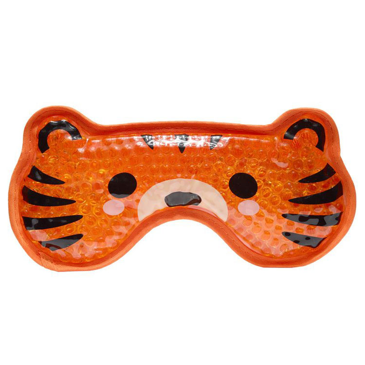 Oogmasker Adoramals Tijger Pluche Rand Gel - Oranje - 9x20cm