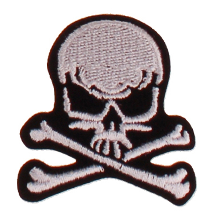 Strijkapplicatie Schedel - Skull & Bones zwart/wit 5,5x5cm