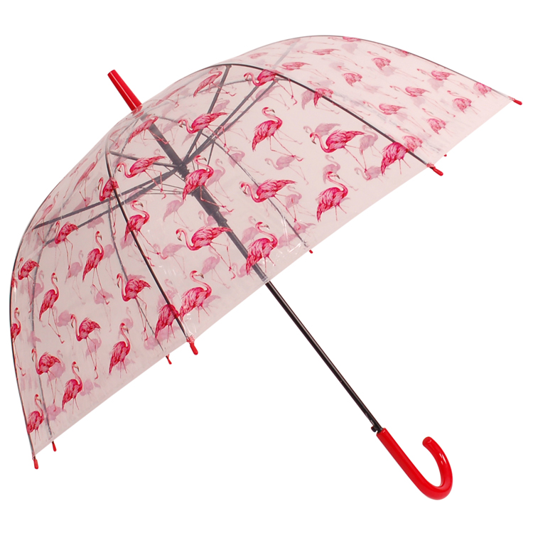 Paraplu Transparant met Roze Flamingo&apos;s - 85cm