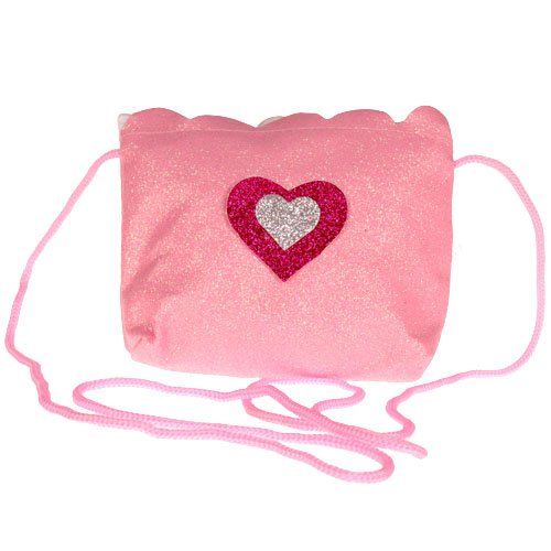 Mini schoudertasje roze glitters - 12x11 cm