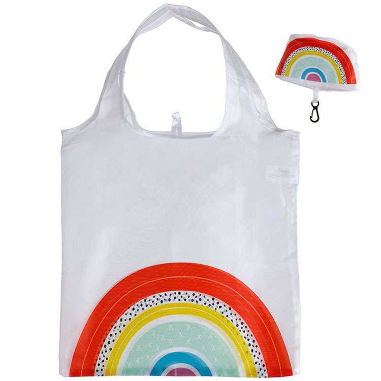 Opvouwbaar tasje Regenboog - Wit - 55x37cm