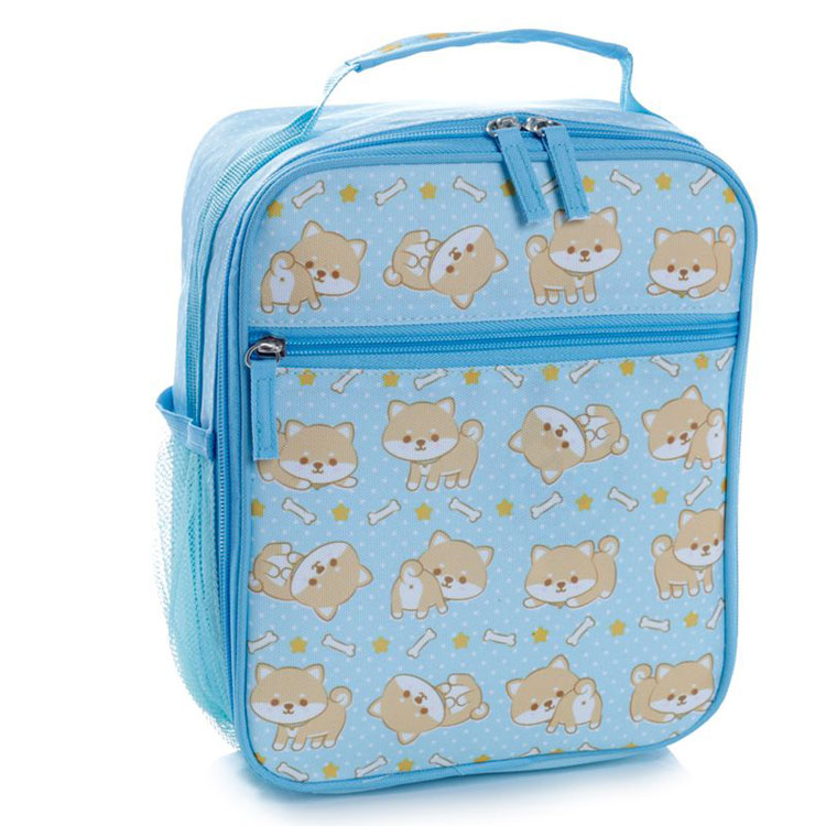 Draagbare Koeltas Adoramals Shiba Inu - Blauw met witte Stippen - 25x21x11cm