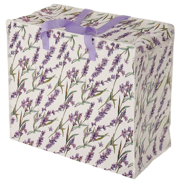 Lavendel Velden - Grote Boodschappentas met rits Opbergtas met Rits - 48x55x28cm