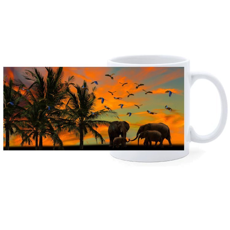 Beker - Olifant Savannah Sunset - 1 stuk